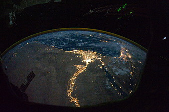 Nile river by night