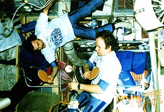 Soyuz TM-9 onboard Mir