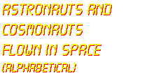 astronauts and cosmonauts flown in space (alphabetical)
