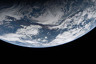 Earth seen from Artemis II after translunar injection burn