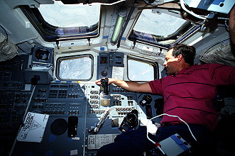 Grabe onboard Space Shuttle
