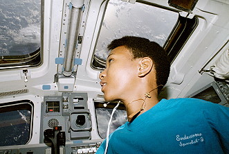 Jemison onboard Space Shutlle