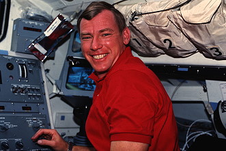 Brown onboard Space Shuttle
