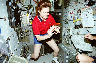 Jernigan onboard Space Shuttle