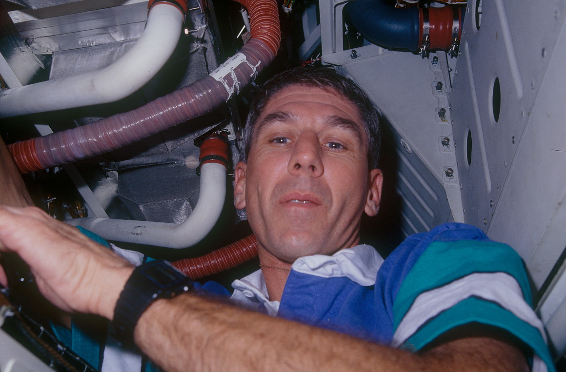 Springer onboard Space Shuttle