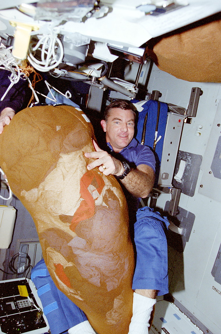 Voss onboard Space Shuttle