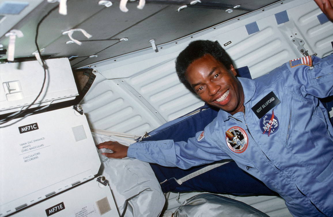Bluford onboard Shuttle