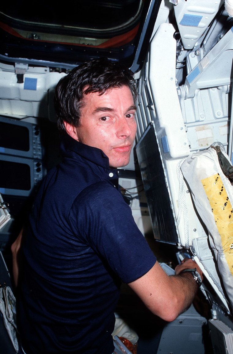 Merbold onboard Shuttle