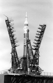 Soyuz TM-11 on the  launch pad