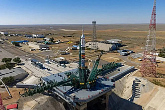 Soyuz MS-29 on the launch pad