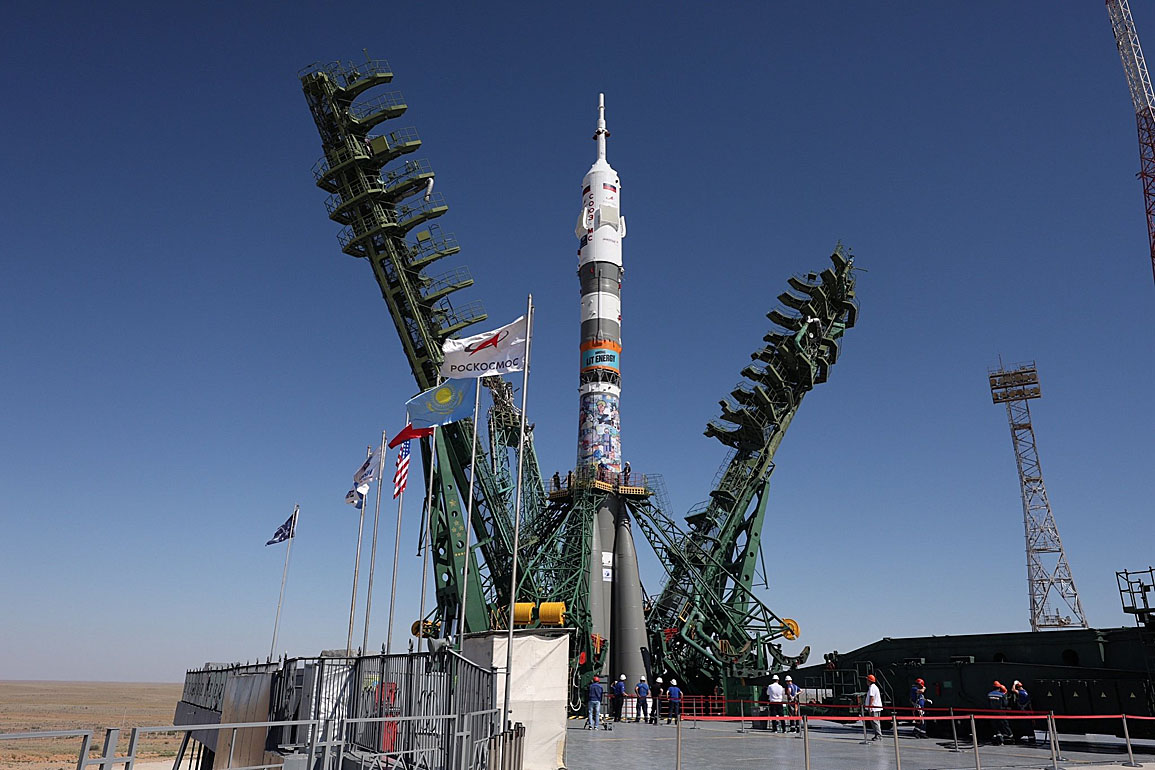 Soyuz MS-29 on the launch pad
