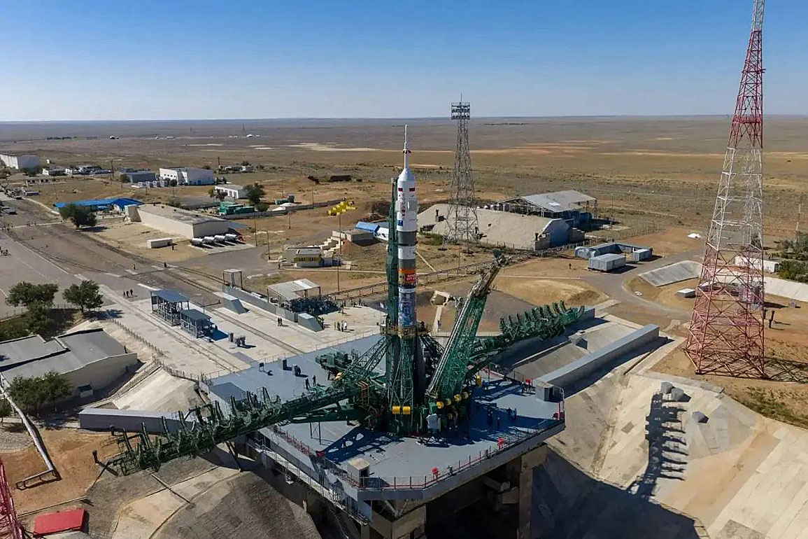 Soyuz MS-29 on the launch pad